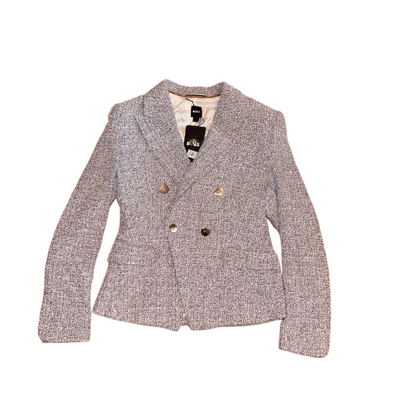 Hugo Boss Jocanah SLIM-FIT DOUBLE-BREASTED JACKET IN HEAVYWEIGHT TWEED - Picture 11 of 11